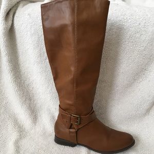 Brown knee high boots